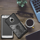 Original PU + TPU Back Armor Cover for Moto G5, G5S, G4 C Plus, and more