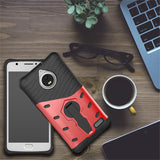 Original PU + TPU Back Armor Cover for Moto G5, G5S, G4 C Plus, and more
