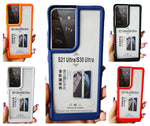 2 in 1 Transparent Acrylic Skin Silicon Cover Samsung Galaxy S21 ultra