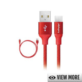 AUDIOPIPE USB CHARGE CABLE TYPE C |  RED | 3'