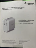 BELKIN DUAL-PORT 24W USB-A CABLE  | NEW