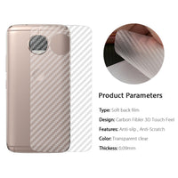 10PACK 3D Matte Carbon Fiber Protective Back Film Guard For Motorola G5s G5 Plus G4 Play X4 Moto C E4 Plus Rear Screen Protector