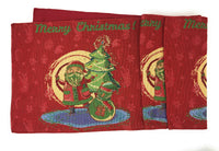 DaDa Bedding Santa Clause Table Runner, Colorful Holiday Red Tapestry (17615)