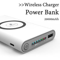 20000mah Power Bank | External Battery | Quick charge | Wireless Phone Charger for iPhone 8, 8 Plus, X