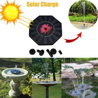 Outdoor Solar Powered Bird Bath | Water Fountain Pump for Pool, Garden, Etc.