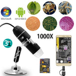 3 IN 1 Mini Digital Microscope | 1000x Zoom | Extension of 8 LED | USB with power supply