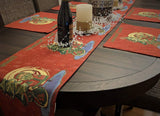 DaDa Bedding Santa Clause Table Runner, Colorful Holiday Red Tapestry (17615)