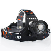 RJ-2157 XML-L2 LED Headlight | 5-Mode Zoom, 18650 Battery | for Camping, Hunting, and other Outdoor Activities