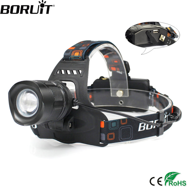 RJ-2157 XML-L2 LED Headlight | 5-Mode Zoom, 18650 Battery | for Camping, Hunting, and other Outdoor Activities