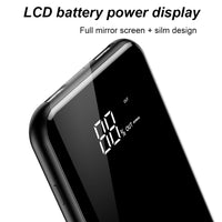 LCD 8000mAh QI Wireless Charging Pad and Power Bank 2A Dual USB | Compatible with IPhone and Samsung