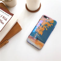 Blu ray Landscape Painting Case for iphone X, 7, 7 Plus, 8, 8 plus, and more