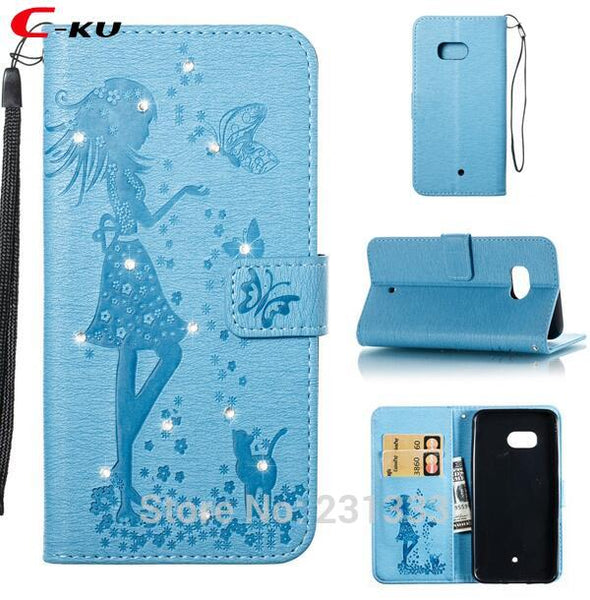 Leather Diamond Fairy Case with Card Holder | for ZTE Zmax Pro Z981 MAX XL N9560
