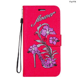 Leather Flower Heel Wallet Phone Case for ZTE Max XL N9560 Z986/Blade Max 3