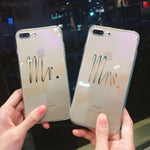 Mr/Mrs Transparent Blu Ray Phone Case for iPhone 6, 6s plus, 7, 7 plus and more