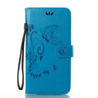 Leather Butterfy Case with Card Holder and Strap for ZTE ZMax Pro Z981 / Max XL N9560 Z986, and more