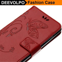 Leather Butterfy Case with Card Holder and Strap for ZTE ZMax Pro Z981 / Max XL N9560 Z986, and more