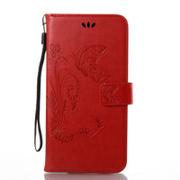 Leather Butterfy Case with Card Holder and Strap for ZTE ZMax Pro Z981 / Max XL N9560 Z986, and more