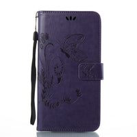 Leather Butterfy Case with Card Holder and Strap for ZTE ZMax Pro Z981 / Max XL N9560 Z986, and more