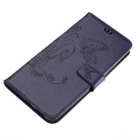 Leather Butterfy Case with Card Holder and Strap for ZTE ZMax Pro Z981 / Max XL N9560 Z986, and more