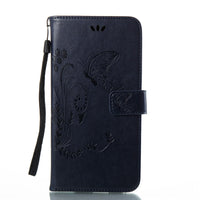 Leather Butterfy Case with Card Holder and Strap for ZTE ZMax Pro Z981 / Max XL N9560 Z986, and more