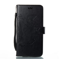 Leather Butterfy Case with Card Holder and Strap for ZTE ZMax Pro Z981 / Max XL N9560 Z986, and more