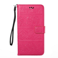 Elephants Embossed Leather Flip Wallet Phone Case for ZTE Max XL Z986 N9560