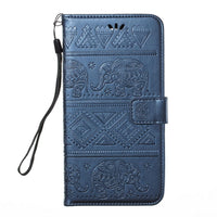 Elephants Embossed Leather Flip Wallet Phone Case for ZTE Max XL Z986 N9560