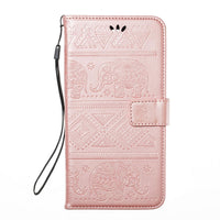 Elephants Embossed Leather Flip Wallet Phone Case for ZTE Max XL Z986 N9560