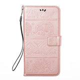 Elephants Embossed Leather Flip Wallet Phone Case for ZTE Max XL Z986 N9560