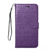 Elephants Embossed Leather Flip Wallet Phone Case for ZTE Max XL Z986 N9560