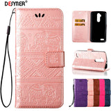 Elephants Embossed Leather Flip Wallet Phone Case for ZTE Max XL Z986 N9560