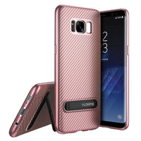 FLOVEME Case For Samsung S8 S7 Galaxy S9 Plus Luxury Carbon Fiber Kickstand TPU Cover For Samsung Note 8 S9 S7 Edge Case Capinha