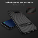 FLOVEME Case For Samsung S8 S7 Galaxy S9 Plus Luxury Carbon Fiber Kickstand TPU Cover For Samsung Note 8 S9 S7 Edge Case Capinha