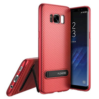 FLOVEME Case For Samsung S8 S7 Galaxy S9 Plus Luxury Carbon Fiber Kickstand TPU Cover For Samsung Note 8 S9 S7 Edge Case Capinha