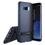 FLOVEME Case For Samsung S8 S7 Galaxy S9 Plus Luxury Carbon Fiber Kickstand TPU Cover For Samsung Note 8 S9 S7 Edge Case Capinha