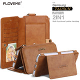 FLOVEME Retro Leather Phone Case For Samsung Galaxy S8 S8 Plus Card Wallet Phone Bag Cases For Samsung S6 S7 Edge Note 8 5 Cover