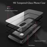 FLOVEME Tempered Glass Phone Case for iPhone X 10 , 0.55MM Protective Mobile Phone Cover Cases for iPhone 7 8 7 Plus Accessories