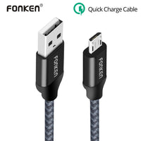 FONKEN Micro USB Cable Quick Charger Mini USB Phone Cable 2128AWG QC3.0 2.4A Charging Data Cord Power Bank Mobile Phone Cables