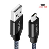 FONKEN Micro USB Cable Quick Charger Mini USB Phone Cable 2128AWG QC3.0 2.4A Charging Data Cord Power Bank Mobile Phone Cables