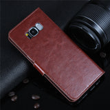 For A3 A5 A7 J3 J5 J7 2016 2017 Case Leather Flip Wallet Cover for Samsung Galaxy S8 Plus S6 S7 Edge S5 S4 S3 Grand Prime Coque 1 2