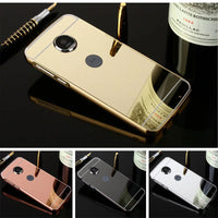 For Motorola MOTO Z Play Case XT1635 Mirror Metal Aluminum Frame bumper +Hard Plastic PC Back Cover Coque Mobile Phone Bag Cases