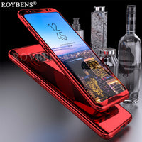 For Samsung Galaxy S8 Case Roybens Luxury Ultra Thin Bling Mirror 360 Full Protection Cover For Galaxy S8 Plus Case 2 in 1 Armor