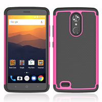 For ZTE Max XL Heavy Duty 2 In 1 Hybrid Rugged Case Hard PC TPU Rubber Impact Protective Cover For ZTE Max XL N9560 Z986 6.0"@