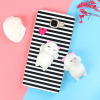 Funny Cute Cat Squishy Phone Case for Samsung Galaxy J3 J5 J7 A3 A5 A7 A8 2016 2017 2018 S6 S7 edge S8 S9 Plus Soft TPU Cartoon