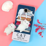 Funny Cute Cat Squishy Phone Case for Samsung Galaxy J3 J5 J7 A3 A5 A7 A8 2016 2017 2018 S6 S7 edge S8 S9 Plus Soft TPU Cartoon