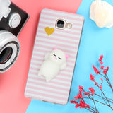 Funny Cute Cat Squishy Phone Case for Samsung Galaxy J3 J5 J7 A3 A5 A7 A8 2016 2017 2018 S6 S7 edge S8 S9 Plus Soft TPU Cartoon