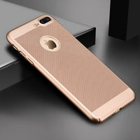 GerTong Ultra Slim Phone Case For iPhone 6 6s 7 8 Plus Hollow Heat Dissipation Cases Hard PC For iPhone 5 5S SE Back Cover Coque