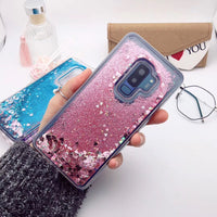 Glitter Bling Cover For Samsung Galaxy S9 Case Silicon Cover For Samsung S9 Plus Case Dynamic Liquid Quicksand Cases Coque