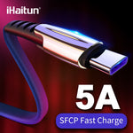 iHaitun 5A USB Type C Cable For Huawei P20 Lite Honor 10 9 Pro 3.1 Fast Charging Data Cord Phone Charger Samsung S9 Redmi Note 7