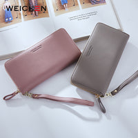 WEICHEN Wristband Women Long Clutch Wallet Large Capacity Wallets Female Purse Lady Purses Phone Pocket Card Holder Carteras